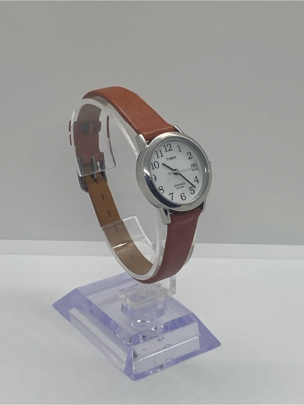 Timex Silver Case White Dial Brown Strap Women's Watch
